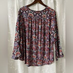 LOFT Multicolor Paisley Blouse Size Large
